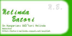 melinda batori business card